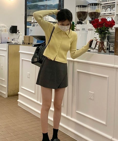 wrap design short pants/2color