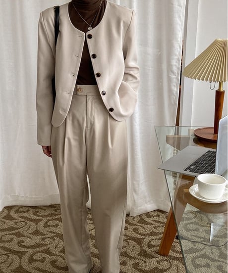 no collar button jacket/3color