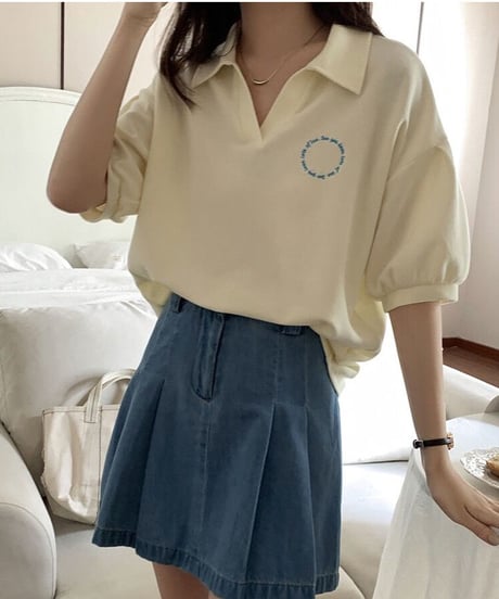 round lettering polo/2color