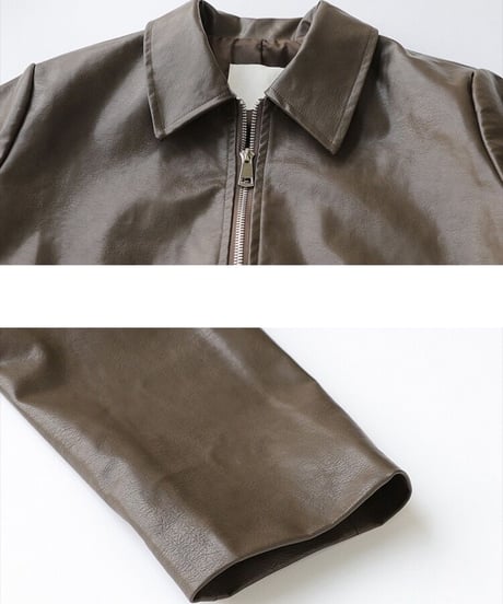 eco leather fastener jacket/2color