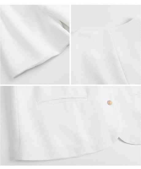 V neck classic jacket(half sleeve)/2color