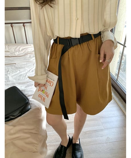 half work pants & belt/3color