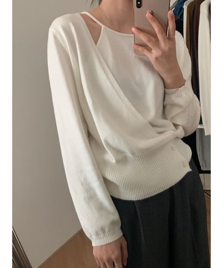 asymmetry design knit/2color