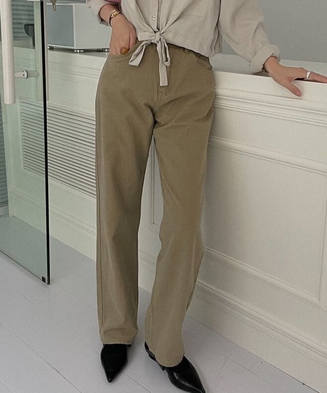 beige straight denim