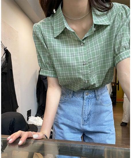 retro check shirt(half sleeve)/2color(ネコポス)