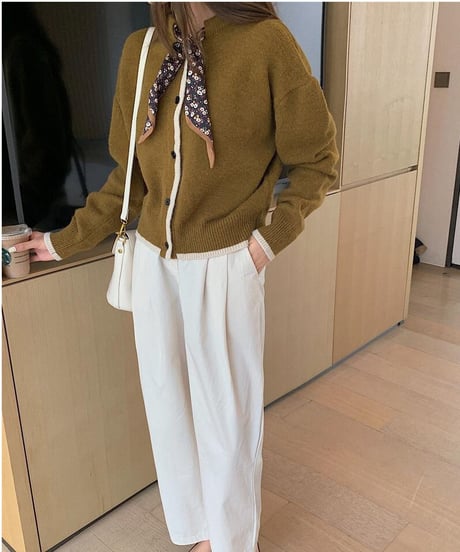 [OUTLET]scarf knit cardigan/3color
