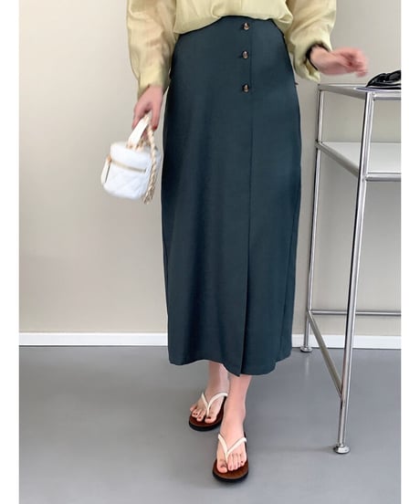 button pencil skirt/3color