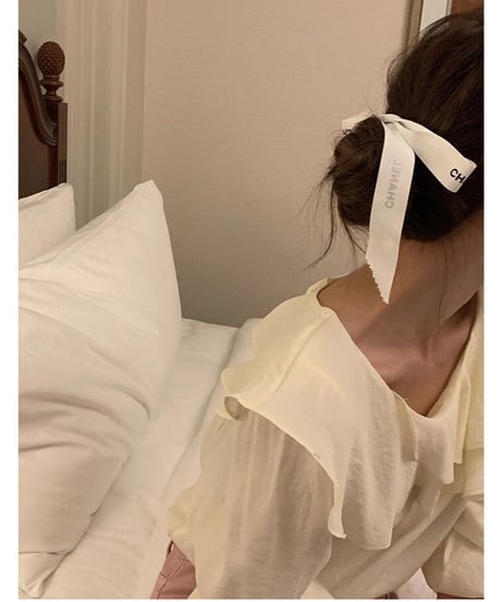 frill collar blouse/2color