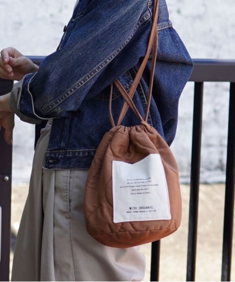 sustainable quilt kinchaku bag/2color(ネコポス)