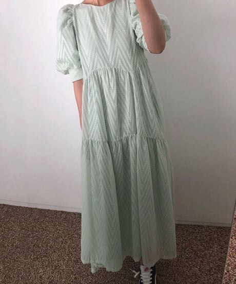 airy puff sleeve OP/2color