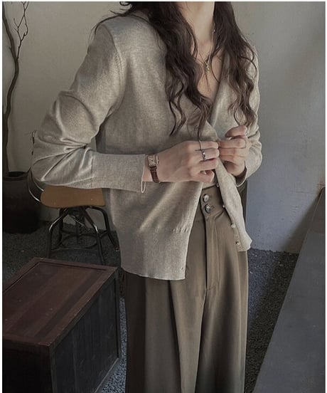 knit camisole & cardigan ensemble /4color