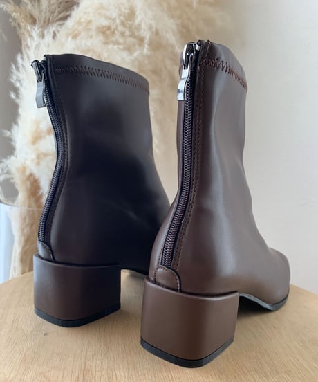 [OUTLET]eco leather short boots/3color