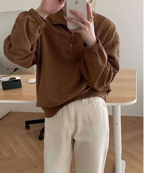 [OUTLET]half zip up pullover/3color