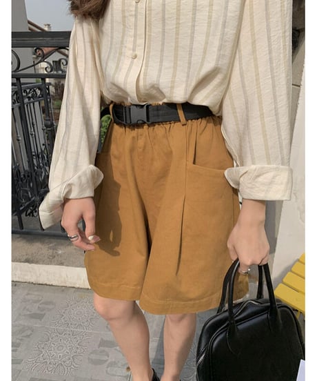 half work pants & belt/3color