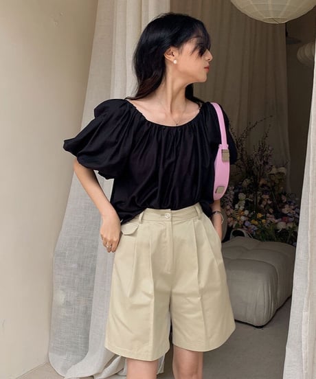 tulip sleeve blouse(half sleeve)/2color(ネコポス)