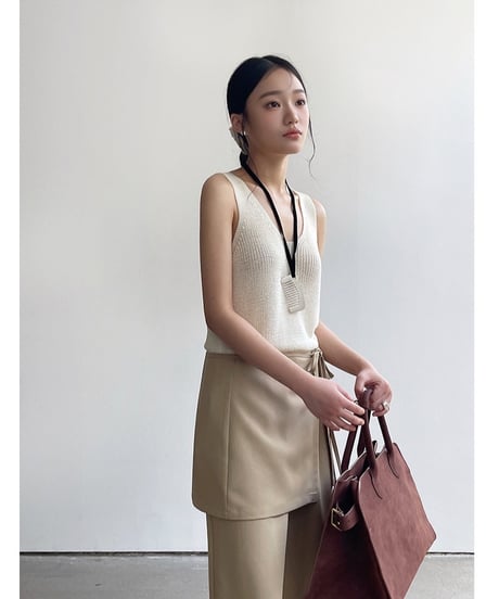 2way wrap layer slacks/2color