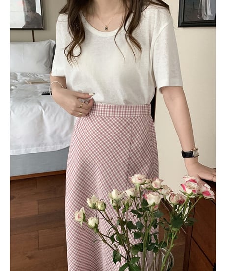 check side slit skirt/2color