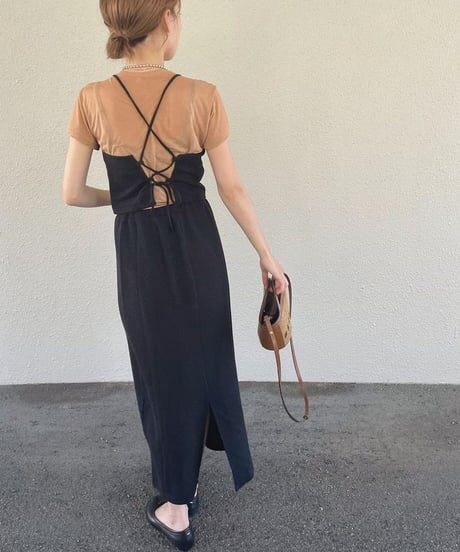 back lace up set up dress(上)/4color
