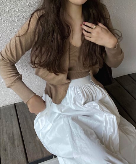 knit camisole & cardigan ensemble /4color