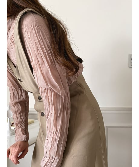 [OUTLET]chiffon pleats tops/4color（ネコポス対象）