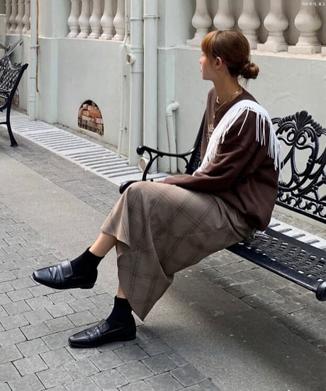 glen check skirt/2color