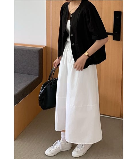 linen jacket (half sleeve)/3color