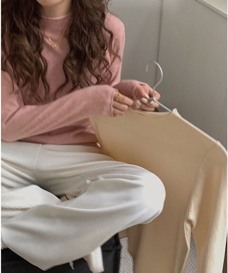 mock neck color knit/11color