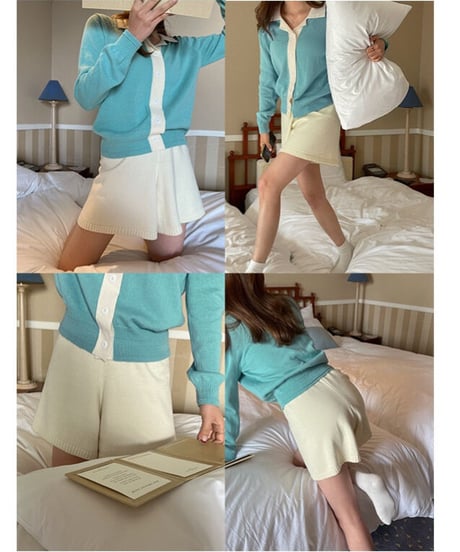 knit short pants/3color