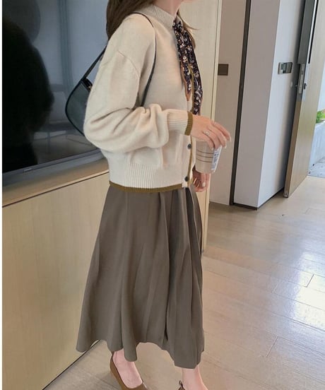 [OUTLET]scarf knit cardigan/3color