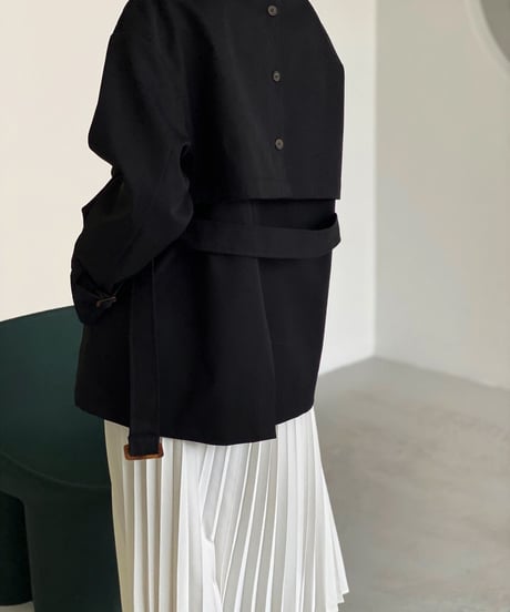 back button short trench coat/2color