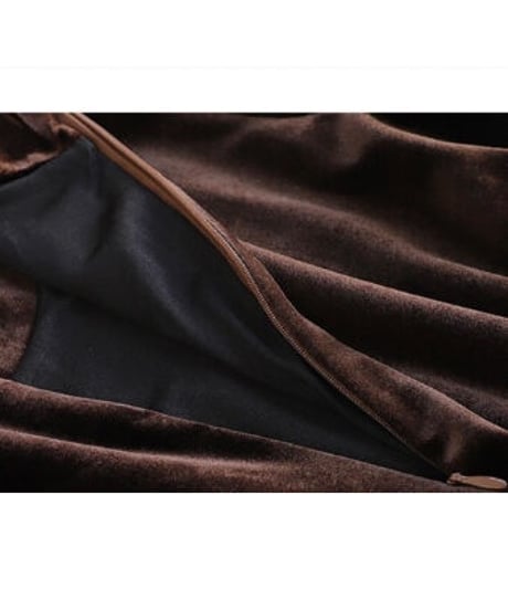 velour half sleeve dress/2color