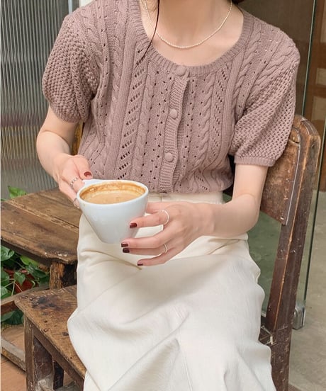 summer knit cardigan/4color(ネコポス)