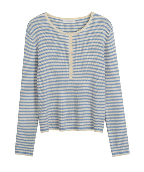 (抗ピーリング)henry neck border tops/2color(ネコポス)