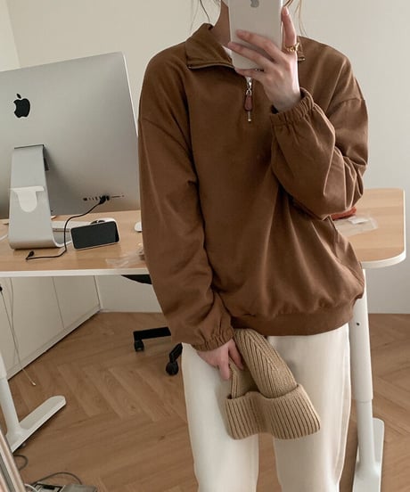 [OUTLET]half zip up pullover/3color