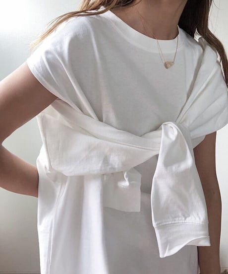 [OUTLET]3way sleeve slit Tee/2color