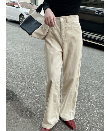 corduroy straight pants/4color