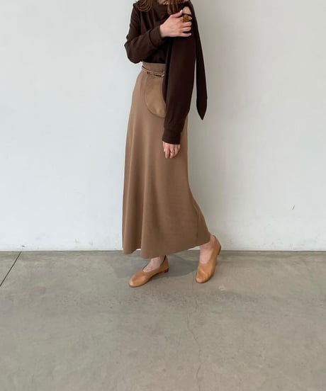 （Set up）semi flare long skirt/3color