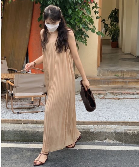 chiffon pleats camisole OP/2color