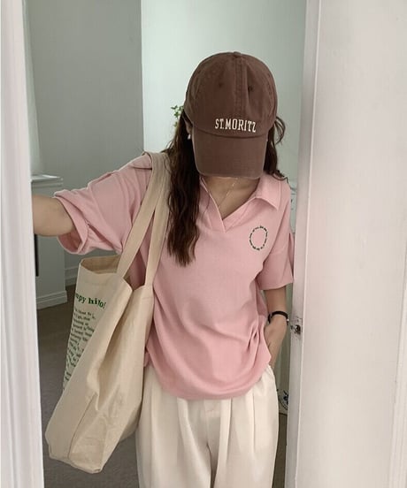 round lettering polo/2color