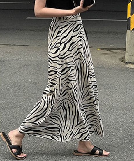 zebra long skirt