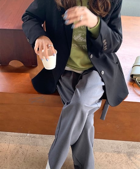 [OUTLET]side belt slacks/3color
