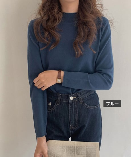 mock neck color knit/11color