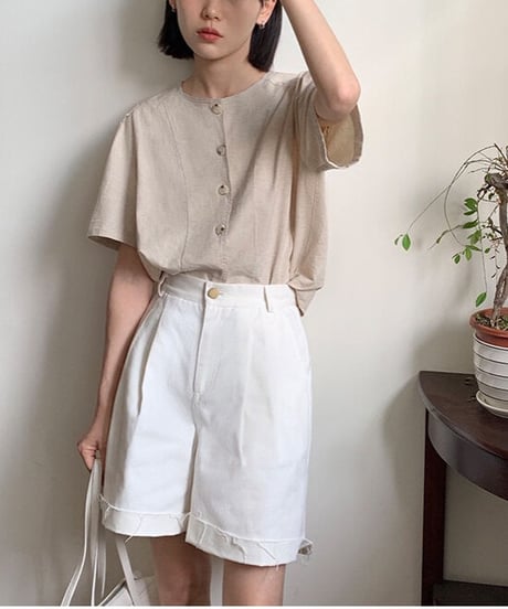 linen jacket (half sleeve)/3color