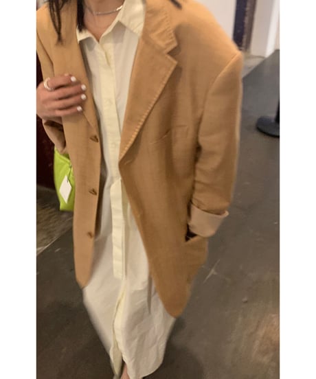 french sleeve long shirt dress/2color