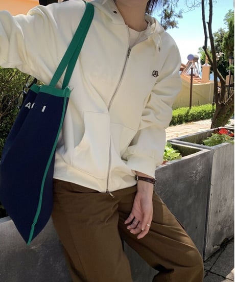zipper daily hoodie/2color