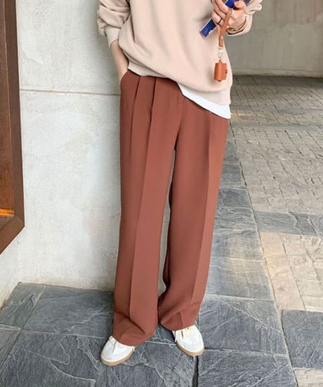 [OUTLET]color center press slacks/2color