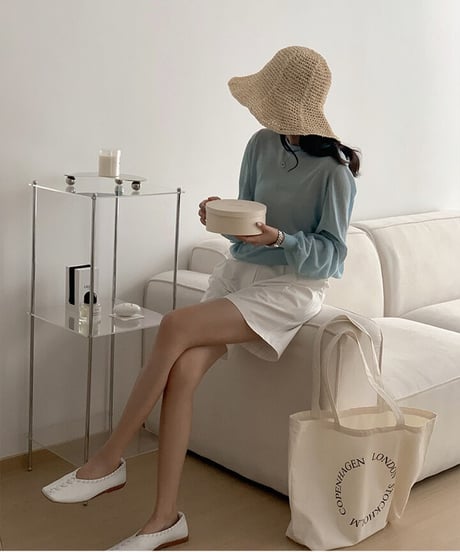 [OUTLET]linen blend sheer long-T/3color(ネコポス)