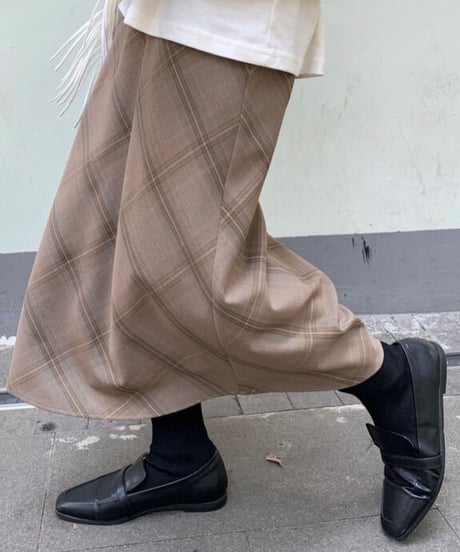 glen check skirt/2color