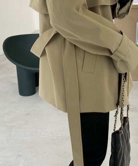 back button short trench coat/2color