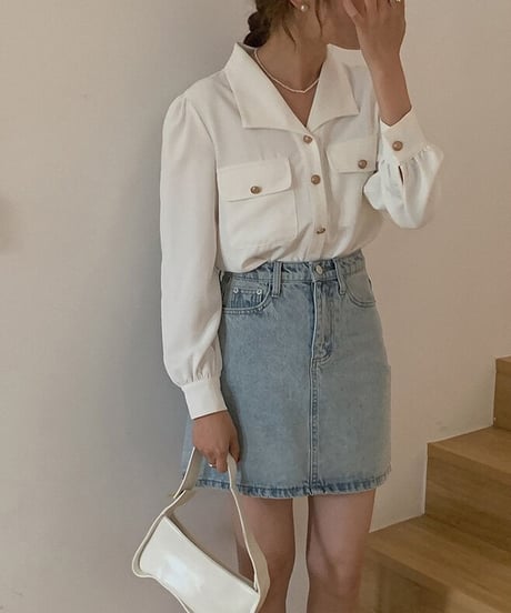 open collar classic shirt/2color